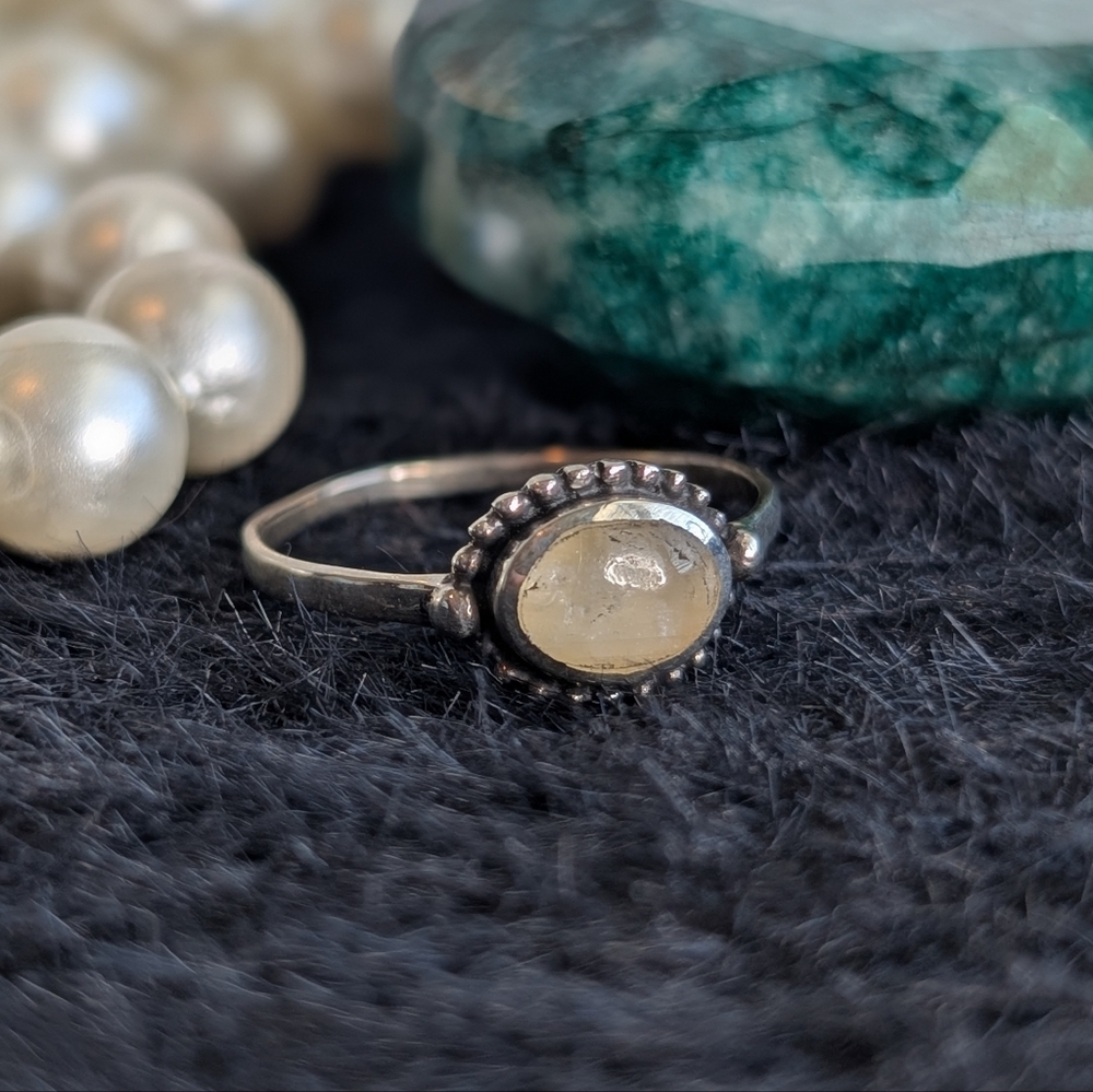 Solid Sterling Rutilated Quartz Ring 9 - image 3